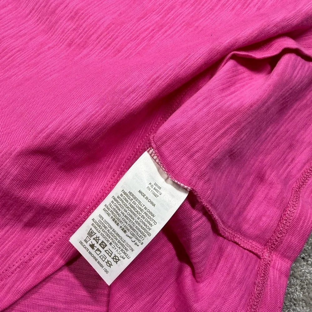 Boden Cutwork Hot Pink Shirt Dress Eyelet Short Sleeve Dress Size 10 - Picture 7 of 8